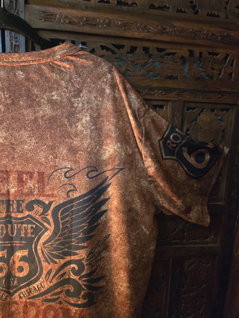 Route 66 Men's Brown Graphic T-Shirt - Picture 7 of 8